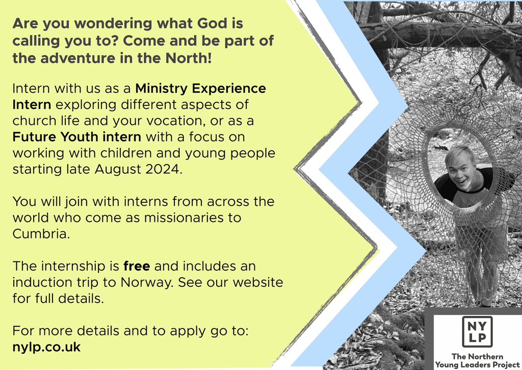 Northern Young Leaders Project - Internships for those aged 18-30 with the Diocese of Carlisle. Placements around the beautiful Lake District. Check out our website for more details 👋nylp.co.uk #gapyear #intern #CofE