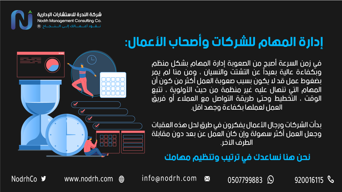 NodrhCo's tweet photo. برامج إدارة المهام تعمل على رفع وتحسين كفاءة الأعمال والمشاريع 

ومن أهمها: تنظيم العمل، تعزيز التنظيم الشخصي، التعاون والتنسيق بين الفرق والموظفين، تتبع مراحل المشاريع والإحصاءات، متابعة الإدارة العليا على سير الأعمال، التذكير والإشعارات، والتوثيق https://t.co/CQtkITENKj