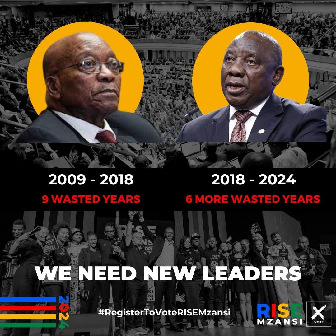 15 years of mediocre, tired, and corrupt leaders.

We cannot continue to torture ourselves like this; we need new leaders!

Get involved: tinyurl.com/3z5m5ztr.

#RegisterToVoteRISEMzansi.
#2024IsOur1994
#WeNeedNewLeaders