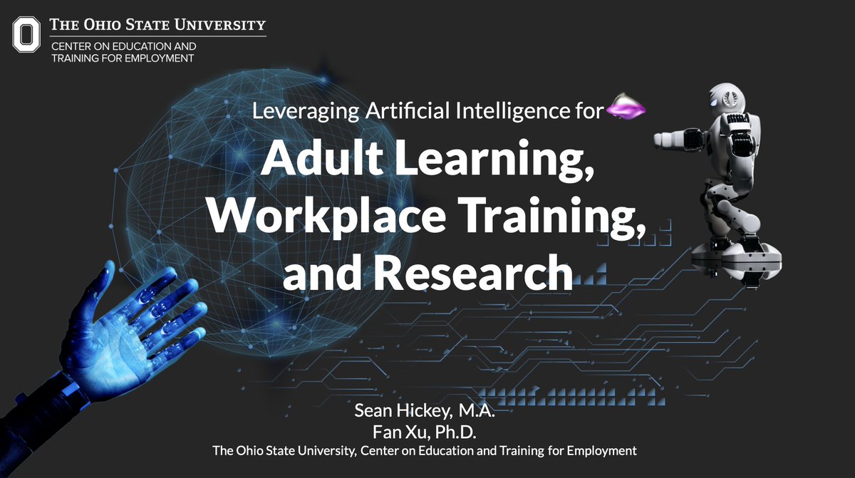 Attending #OETC24? Come to C162A today at 3:30 to hear <a href="/FanXU92073425/">Fan XU 许帆</a> and I discuss that state of #ArtificialIntelligence in adult learning and show off #genAI tools you can use in the classroom, for workplace training, or in scholarly work. #AI #LandD #LnD #research