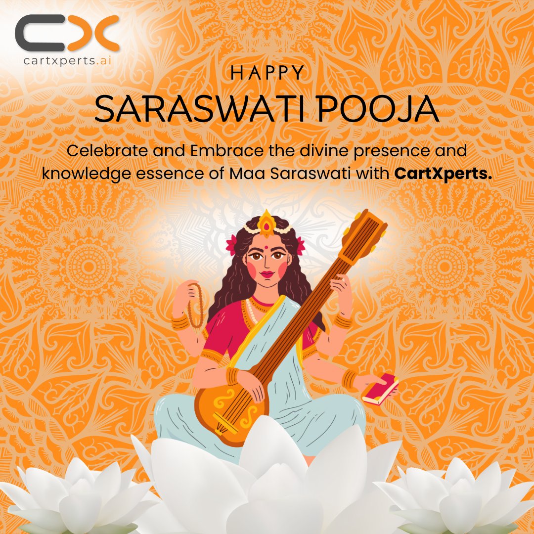 infocartxperts's tweet image. We at Cart Xperts wish you a very Happy Saraswati Pooja.

#SaraswatiPooja #Wisdom #Knowledge #CartXperts