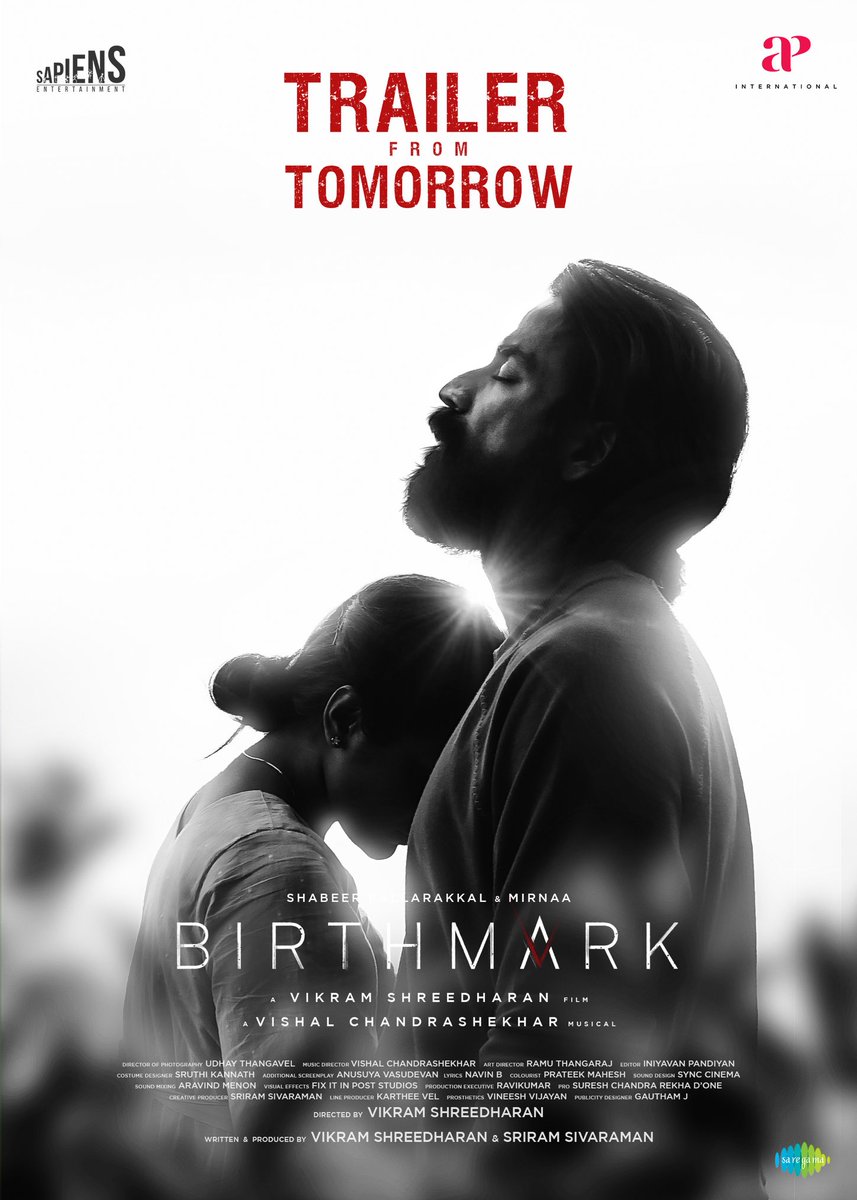 The much awaited #Birthmark Trailer from Tomorrow. February 23rd release in theatres!! A @Dir_Vikramshree Film 🎦 A @Composer_Vishal musical 🎶 #BirthmarkFromFeb23 #BirthmarkTrailer @actorshabeer @mirnaaofficial @Sapiens_SE #Udhaythangavel @RamuThangraj