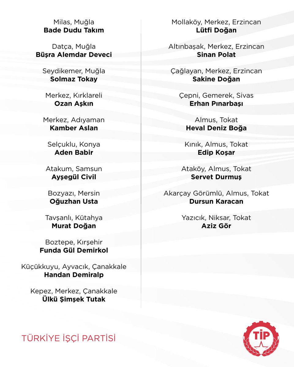 Halkımız seçeneksiz değil.

Memleketin dört bir yanında emeğin, eşitliğin, özgürlüğün adaylarıyla TİP var!