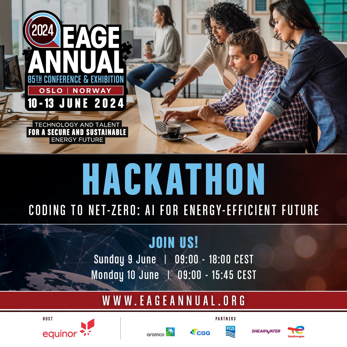 🚀 #EAGEAnnual2024 in Oslo! 'Coding to Net-Zero' Hackathon, June 9-10. Solve energy challenges with AI. Open to all - innovate & potentially win! Check out ChatGPT & generative AI sessions. 🌍🤖

Sign up: eageannual.org #EAGEAnnual2024 #AIHackathon