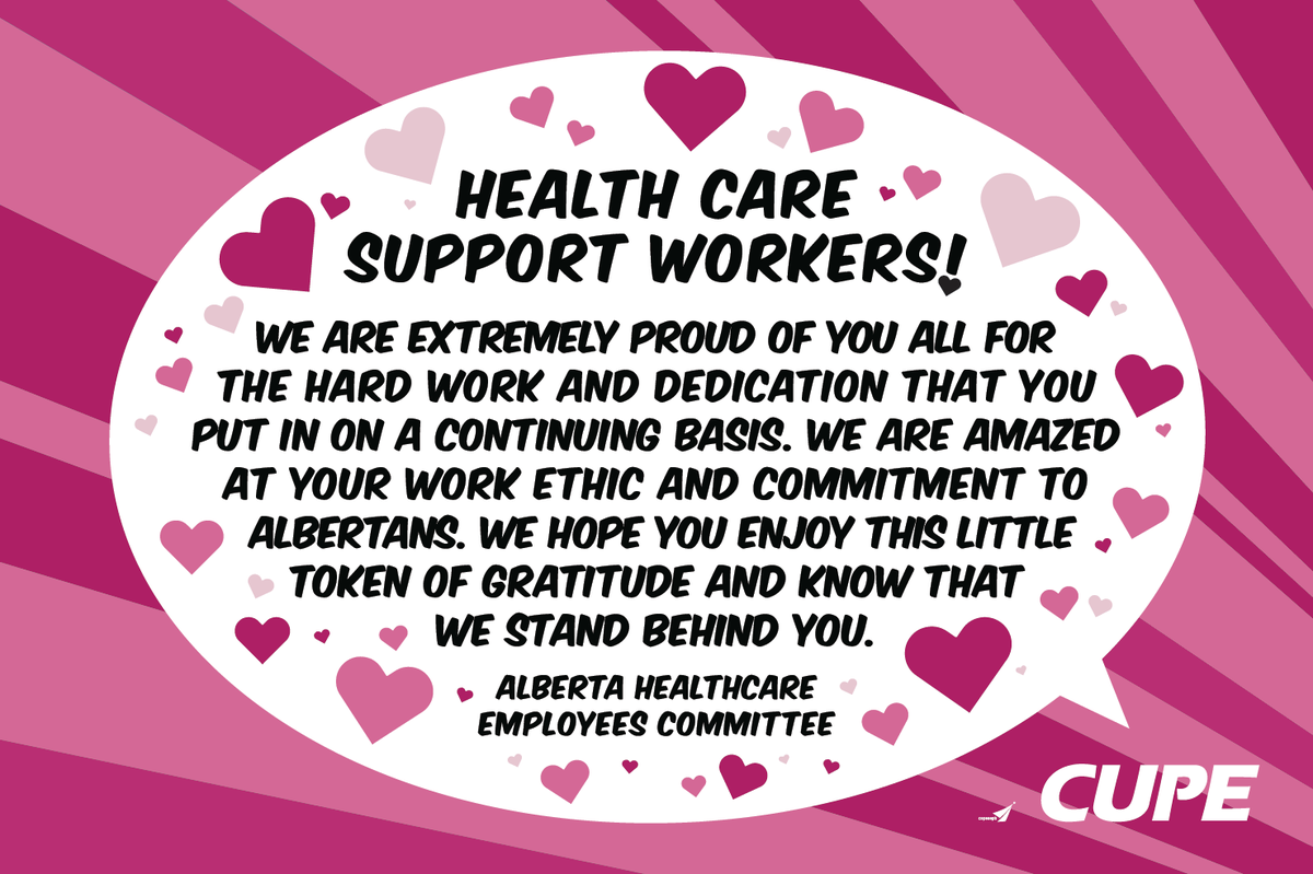 CupeAB's tweet photo. TODAY IS HEALTH CARE SUPPORT WORKER APPRECIATION DAY. 

If you know any health care support workers - give them one (or both) of these valentines!

#alberta #ableg #abpoli #abhealth #yyc #yeg #yql #ymm https://t.co/Ajy34h69EJ