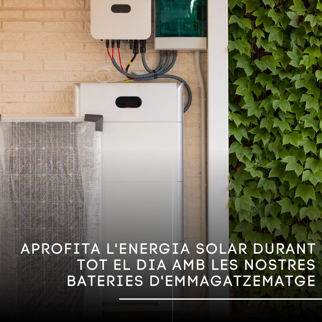 Les bateries solars emmagatzemen l'energia solar per a utilitzar-la quan més la necessites, augmentant la teva independència energètica i reduint la dependència de la xarxa elèctrica. Transforma el teu consum energètic amb les nostres bateries d'emmagatzematge! 🌿🔋