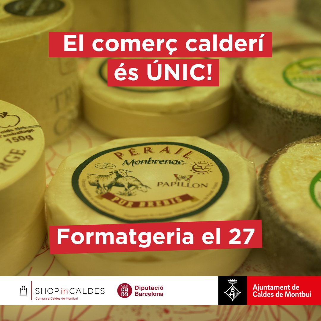 ShopinCaldes's tweet photo. Entrar a la Formatgeria el 27 és estimular l’olfacte, la vista i el gust amb formatges que són joies 💎 

Tant si n’ets un enamorat com si t’agrada provar-ne de nous, en aquesta formatgeria de referència hi trobaràs un ampli ventall: secs, curats, tendres, de cabra, d’ovella… 🧀 https://t.co/7hxecIgy2f