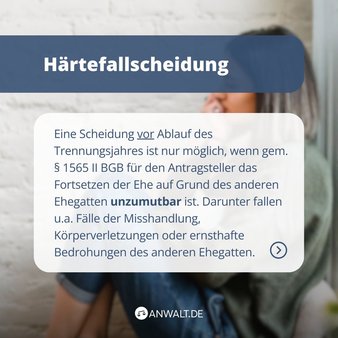 anwaltde's tweet image. 💔📝 Nach § 1565 BGB kann eine Ehe geschieden werden, wenn sie gescheitert ist. Aber wann gilt diese als gescheitert und was genau ist das #Trennungsjahr? Finde heraus, wann du dich wirklich scheiden lassen kannst! 
#Scheidung #Trennung