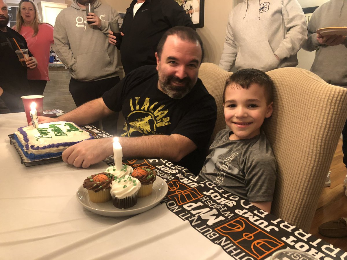 CoachRandall215's tweet photo. How is he 7 already? The biggest Burrillville Bronco fan out there. I’ve never met a young gun who loves basketball as much as Gray. Smart. Kind. Passionate. Caring. Funny. And as competitive as his daddy. Proud to be your dad. Love you buddy-Happy birthday! #graythegreat https://t.co/uPYaAcclrc