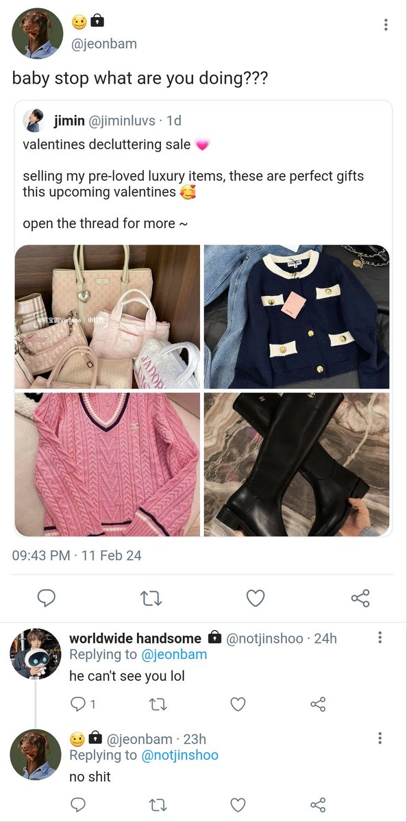 koomindollz's tweet photo. yours to keep — a valentines #jikookau

where jm is selling the luxury gifts his ex— ceo jk, gave him to treat himself on valentines day https://t.co/gU7C0maniT