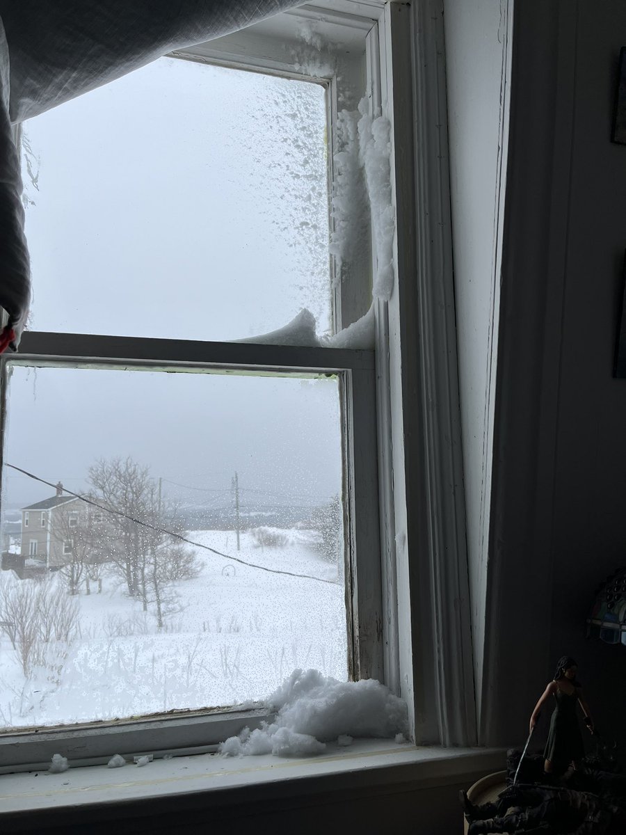 Yes, the snow is INSIDE the window… #NSStorm