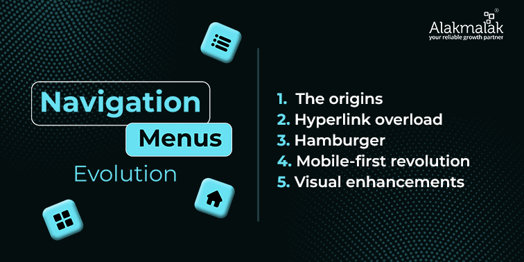 alakmalaktechno's tweet image. Explore #navigationmenu evolution with Alakmalak Technologies! From origins to visual enhancements, discover design stages. We lead in #websitedevelopment. Follow for useful info! Visit bit.ly/3vXkdzh
#menudesign #designer #websitedesign #trendingpost #Itcompanies