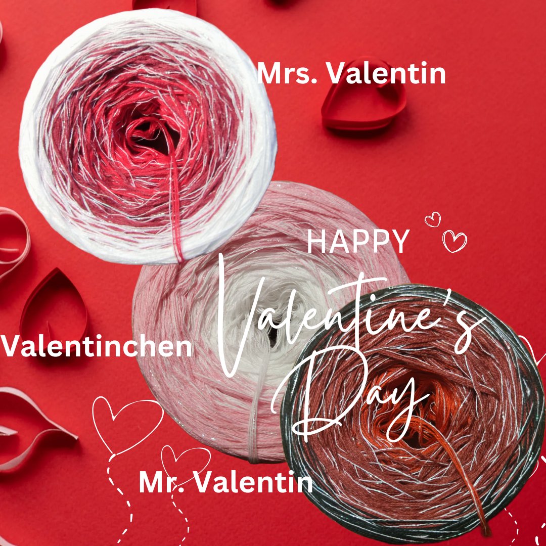 g_farbwelt's tweet photo. 🧶❣️ NEU im Shop: #Bobbel Mrs Valentin, Mr Valentin 
 &amp; Valentinchen💕💖❤️‍🩹.
 Lauflänge und Fadenanzahl frei wählbar

 💖Happy Valentinstag! ❣️💖

https://t.co/VzInAYDHji https://t.co/8JVkqeMpYz