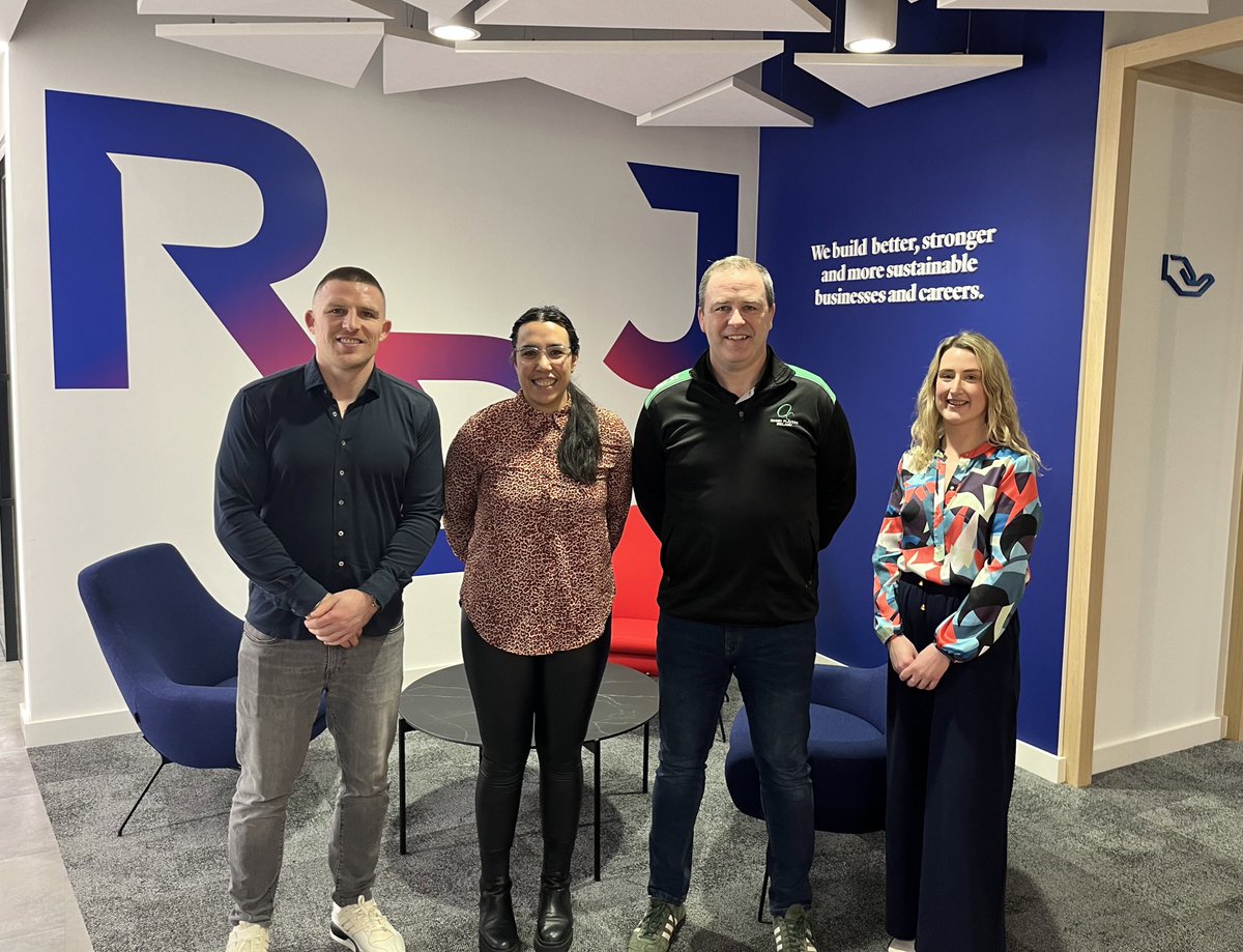We’re delighted to welcome ex Ireland rugby players Andrew Conway &amp; Marcus Horan &amp; <a href="/Dr_Hannah_McC/">Hannah McCormack</a> to our Cork office to talk about mental health as part of the #TackleYourFeelings mental wellbeing campaign in association with Rugby Players Ireland &amp; <a href="/Zurich/">Zurich Insurance</a>. #lifeatRDJ