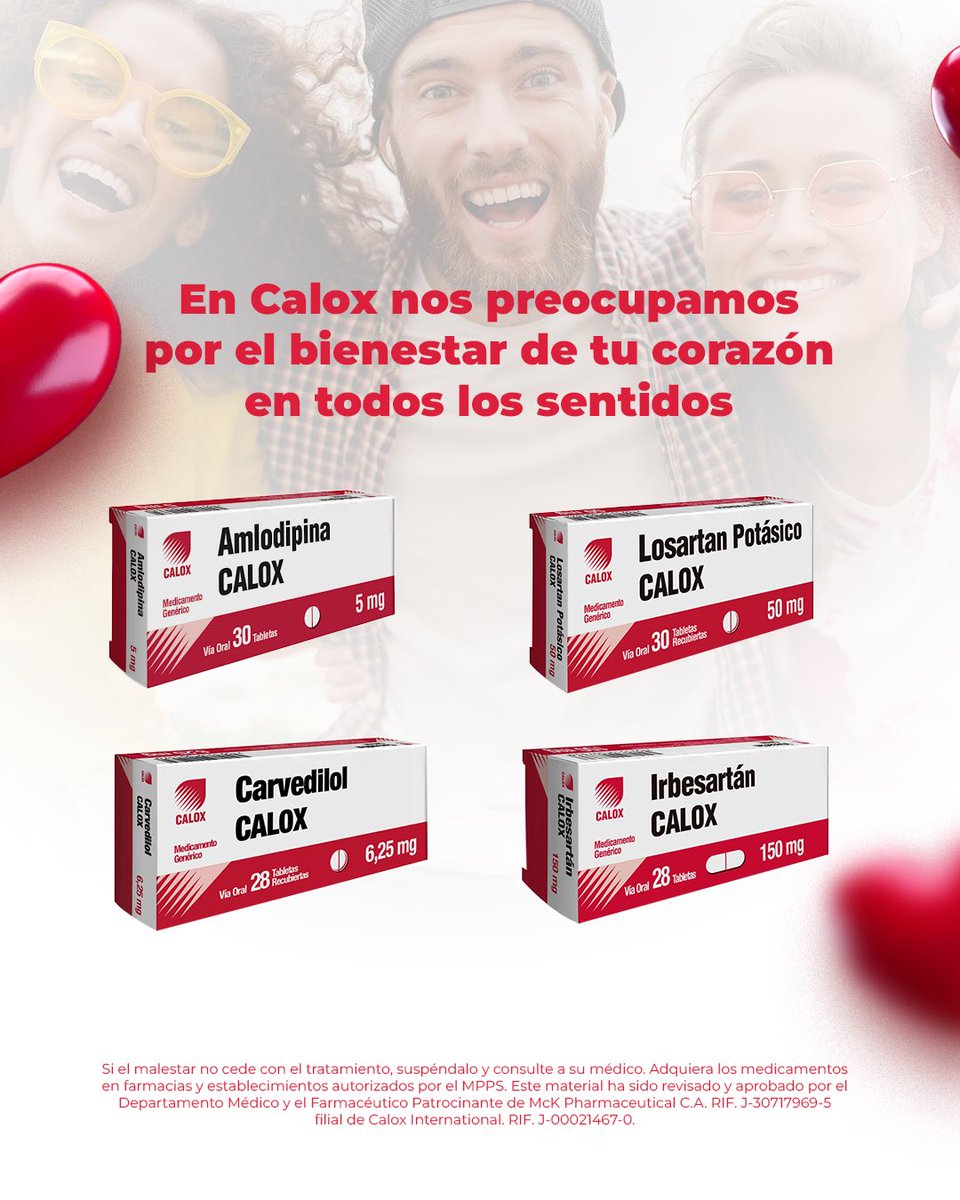 CaloxVenezuela's tweet photo. ¡Celebra el amor y la amistad! Nada es más importante que mantener un corazón sano. Comparte momentos especiales con tus seres queridos. En este día, recuerda que el amor es la medicina para el alma y fortalece el corazón. Siempre consulta a tu médico.
#SanValentin #Calox https://t.co/MvB0pPTAoS