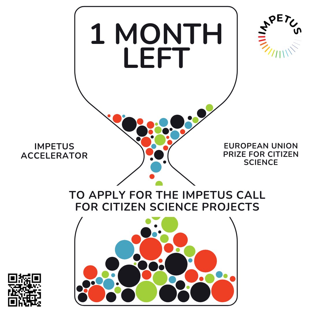 Under a month is left for the #IMPETUS4CS call for #citizenscience projects! If you are a #citsci project that would benefit from #funding and #support, we want to hear from you! Head over to our website to find out more! impetus4cs.eu/opencall/