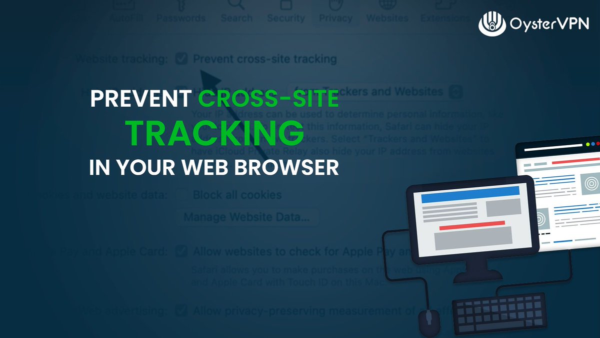 OysterVPN's tweet image. Ever wondered how online ads show things you have recently searched for? It&apos;s called cross-site tracking. Modern web browsers feature an option to block such trackers for privacy on the internet.

#crosssitetracking
#Web3 #DataPrivacy #vpn #oystervpn