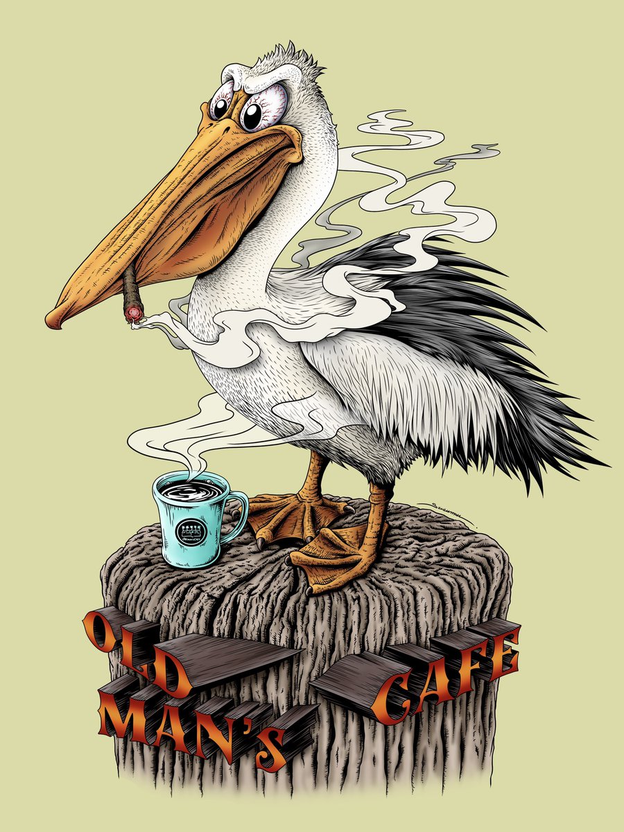 susumunature's tweet photo. old man's cafeからのご依頼で描かせていただいた作品になります!
カフェのマスコットにもなっている“ペリカン”を私のテイストでちょっとイカつめペリカンに仕上げてみました!
#ペリカン #oldmanscafe #イラスト #絵 https://t.co/WRoTq5esHp