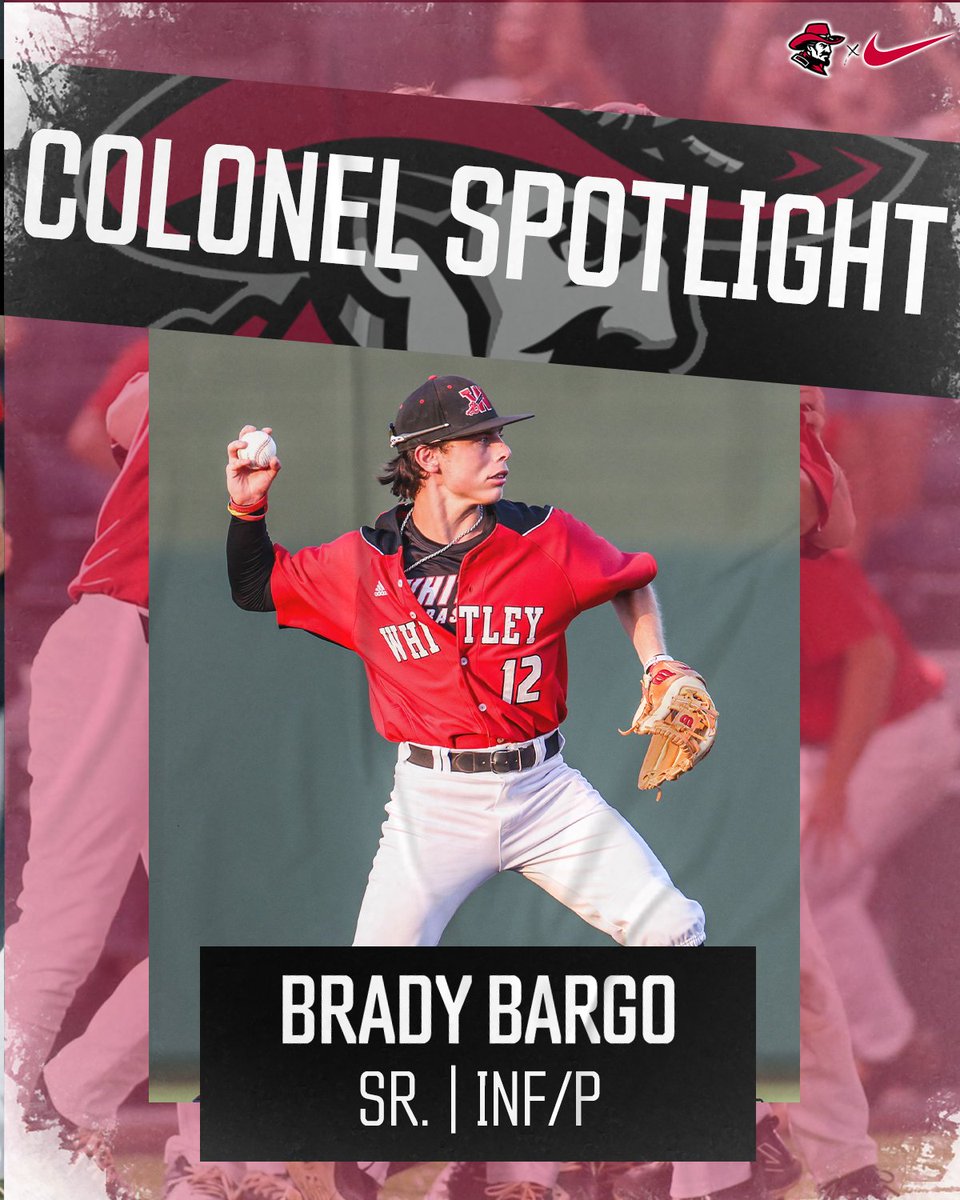 WCcolonelsBase's tweet photo. —— Colonel Spotlight ——
- Brady Bargo
- Class of 24"
- INF/P
#ColonelSpotlight #ColonelPride #ColonelNation
#Classof24 https://t.co/3Rc2LkuDZ4