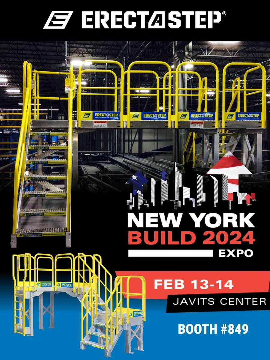 ErectaStep's tweet photo. If you're at New York Build Expo and haven't stopped by, we're here at Booth #849 ready to improve productivity at your facility with safer access solutions.
#fallprevention #fallprotection #safetymatters #erectastep #nybuildexpo #osha https://t.co/QtOgWn2J8v
