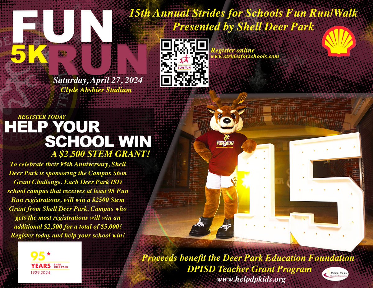 Registration for the 2024 Strides For Schools 5K Fun Run/Walk is Now Open! stridesforschools.com Sign up before March 15th and receive $3 off each entry!