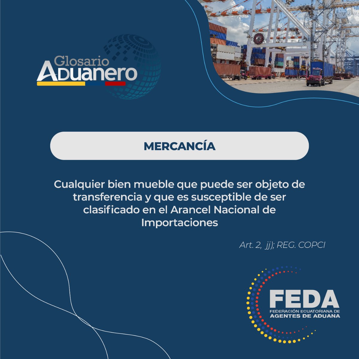 #GlosarioAduanero FEDA 🇪🇨

Somos <a href="/fedaec/">FEDA Ecuador</a>
¡Uniendo fronteras!

#senae #aduanasycomercioexterior #AgentesDeAduanaUniendoFronteras #FedaSomosTodos #ecuador #uniendofronterasec #feda