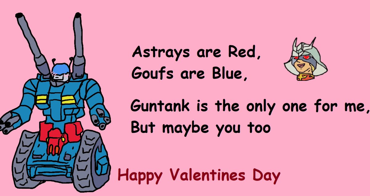 Are you a Gundam? Cause Gun-DAMM, you fine 🥰
Happy Valentines Day ~