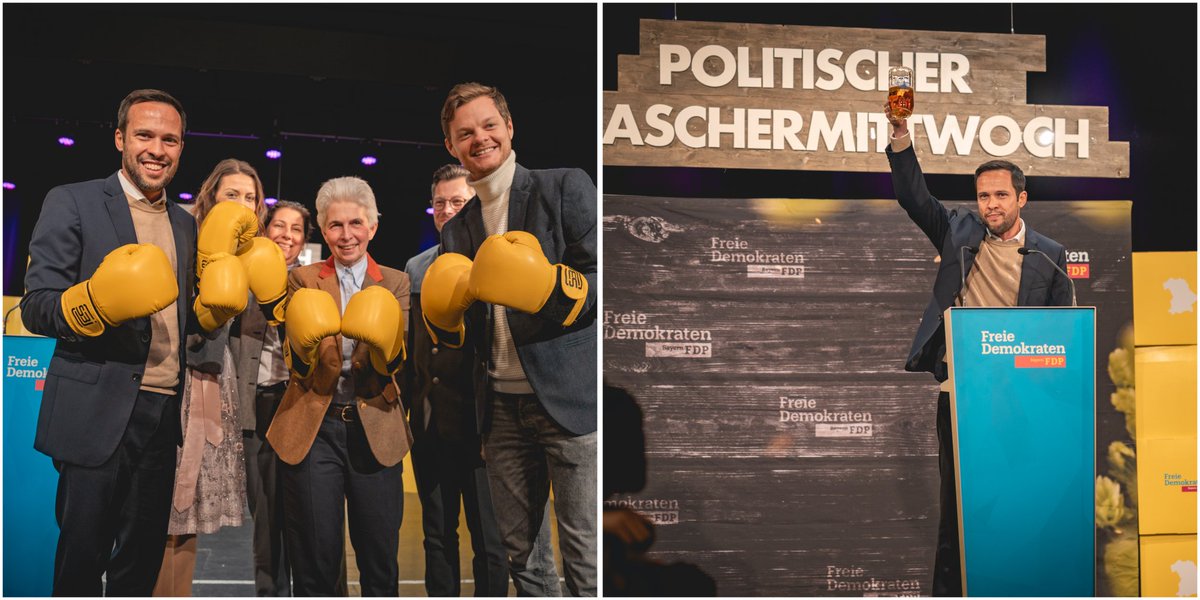 _MartinHagen's tweet photo. Beim Politischen #Aschermittwoch wird traditionell kräftig ausgeteilt. 🥊 Dieses Jahr haben @MAStrackZi, @PhilHackemann, @nicole_ae_bauer und ich die Samthandschuhe ausgezogen. Schön war's! #PAM #FDPAM https://t.co/0UCttj7Ryp