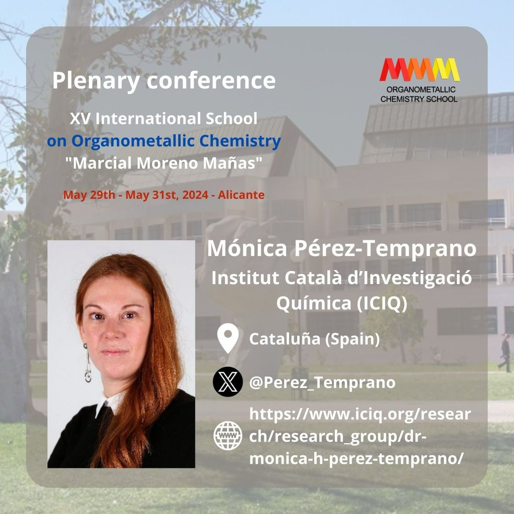 🧑‍🔬Mónica Pérez-Temprano 📍Institut Català d’Investigació Química (CSIC) ◼️ @Perez_Temprano 🌏 iciq.org/research/resea…