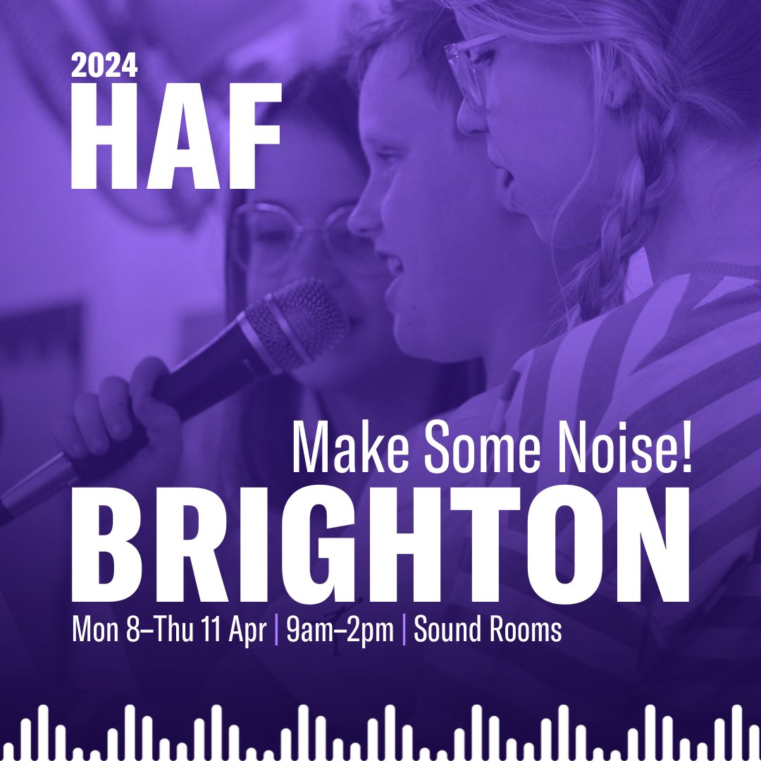 Come and make some noise at our Brighton Holiday Activities & Food programme! Children can have a go at the guitar, keyboard, drum kit or vocals, learn some classic songs, or even write some of their own. A balanced lunch will also be provided. Book now: eequ.org/experience/3675