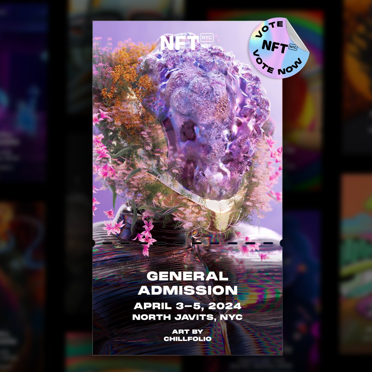 Yo frens, I could need you help get my Artwork to be featured on the NFT Tickets for #NFTNYC2024 . Please vote for me :) nftnyc.tickets/vote?tkt=20992…