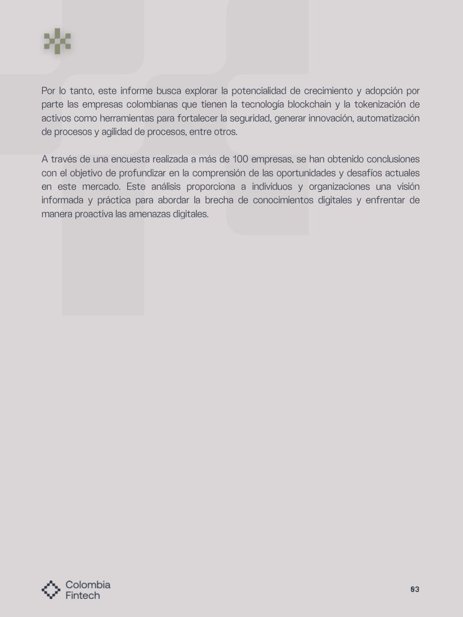 koibanx's tweet photo. 📢 Nuevo informe junto a @colombiafintech: Fintech Focus, Blockchain y Tokenización.  📊 Con el respaldo de encuestas a +100 empresas, proporciona una comprensión práctica de las oportunidades y desafíos dentro del ecosistema 🇨🇴  Completo aquí 👇
https://t.co/qOQH7AXVLh https://t.co/ei6hoaT6gf