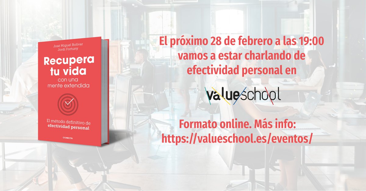 JordiFortunyBad's tweet photo. ¡🎉 Nuestros amigos de @Value_school nos han invitado a pasar un buen rato hablando de efectividad personal y de todo aquello que se tercie! 💼
¡No te lo pierdas! 🚀
https://t.co/ki6i17e0bK
#recuperatuvida #efectividad #productividad #timemanagement #optima3 #saludmental https://t.co/plzBUi1oWi