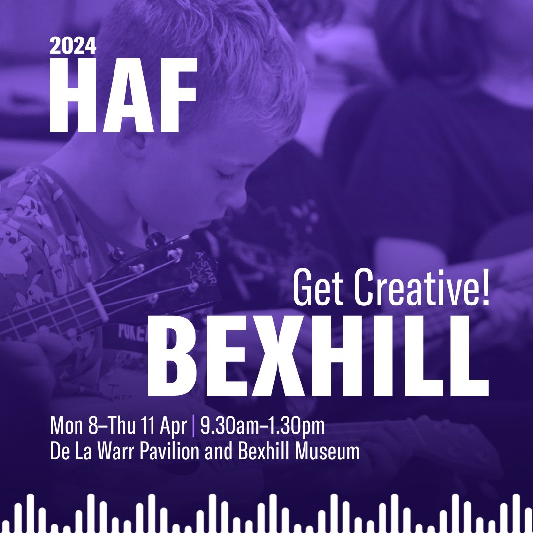 Get creative at our Bexhill Holiday Activities & Food programme! At @bexhillmuseum, children will get behind the scenes access to the collections. At @dlwp, children will create music and art work. A balanced lunch will also be provided. Book now: eequ.org/experience/1710