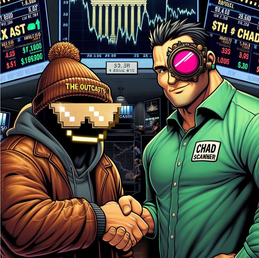 theoutcastsnfts's tweet image. Introducing a cosmic partnership between @theoutcastsnfts x @ChadScanner 

#Outcasts holders will enjoy exclusive access to #ChadScanner in our Discord. 

Unlocking the access to High Priority tokens in the $Solana universe with unparalleled trust and accuracy!