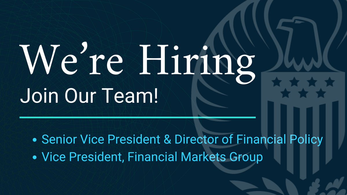 Join our @ChicagoFed team in one of the two great opportunities now open: Senior Vice President & Director of Financial Policy and Vice President, Financial Markets Group. Apply now: Senior Vice President: bit.ly/49Aa4H1 Vice President: bit.ly/3OGSvxk