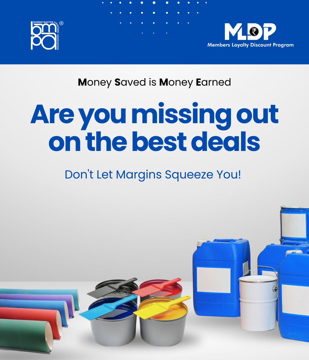 TheBmpa's tweet image. 🌟 Unlock Exclusive Deals! #MLDP offers discounts on current rates from manufacturers and suppliers; streamlined purchasing, and peace of mind! Become a member to enjoy the benefits. Visit mldp.in to see list of partners and their products.  #TeamBMPA #LetsDoMore