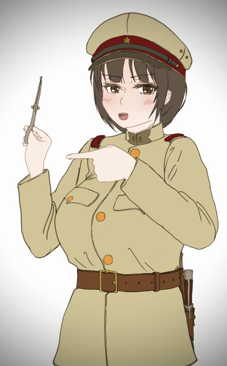 1girl solo uniform military military uniform hat imperial japanese army  illustration images
