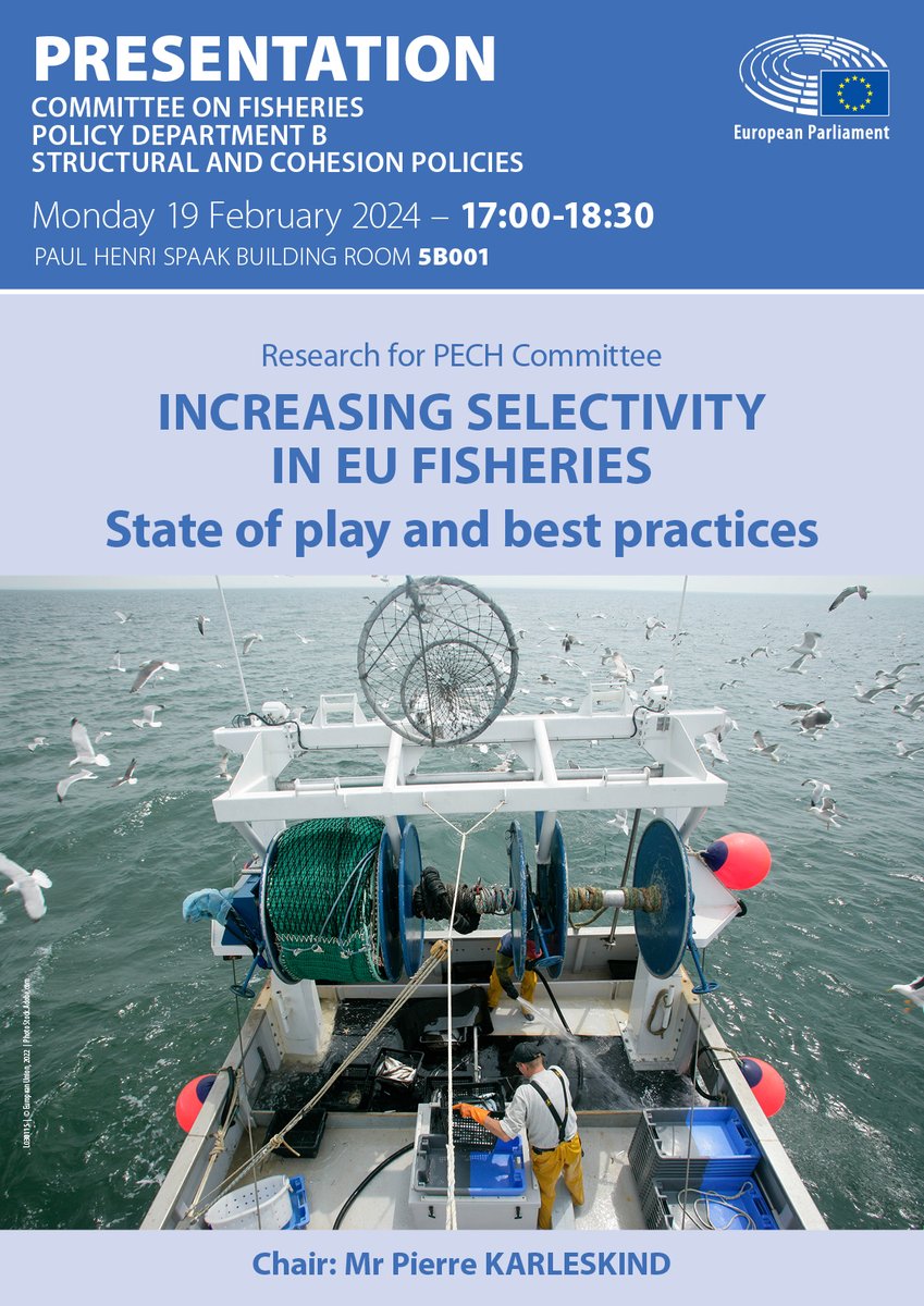 PolicyPECH's tweet photo. š¢ Our #studypresentation on Increasing selectivity in EU #fisheries- state of play and best practices is about to start: https://t.co/tCtZU8316r or come back later to find all info on our blog: https://t.co/dJMTQa84Ux
@EP_fisheries #Research4Committees https://t.co/1sn96WYL0w