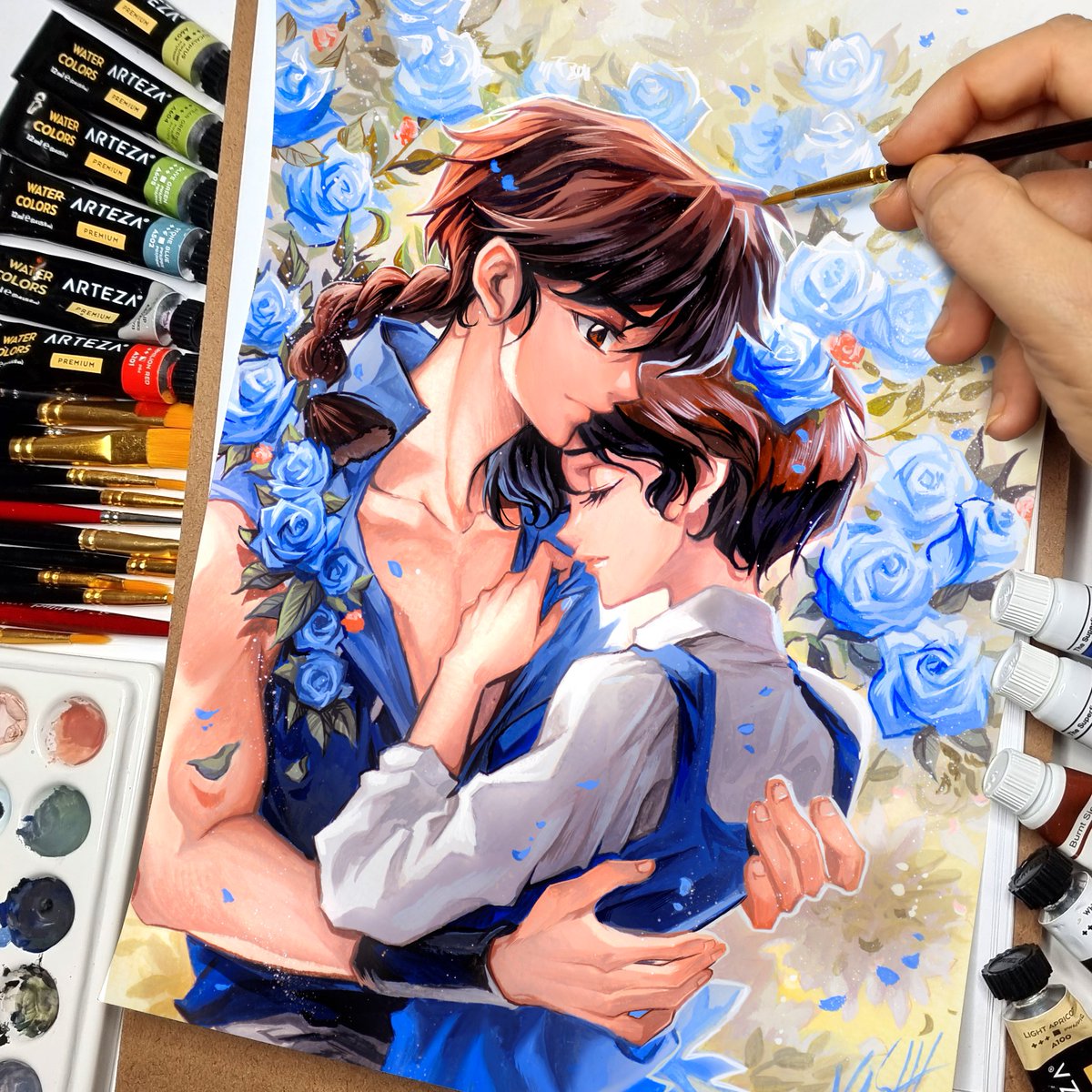 💐Happy Valentines day 💐
This painting of Ranma & Akane is done with Turner Design #Gouache & Arteza #Watercolors All this time in the #Manga #Ranma & Akane didn't had a real romantic scene so i wanted to paint them.
#akanetendo #comicart #mangapainting #anime #rumikotakahashi