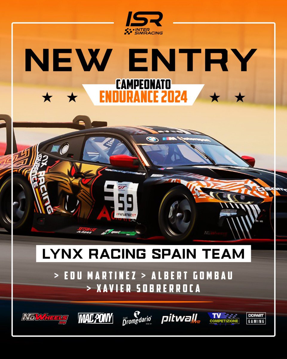 6H de COTA @LynxRacingSpain estará también presente en el campeonato endurance, Bienvenidos! ℹ️ discord.gg/cjtpryNS7N #ISR | #6hCOTA | #simracing