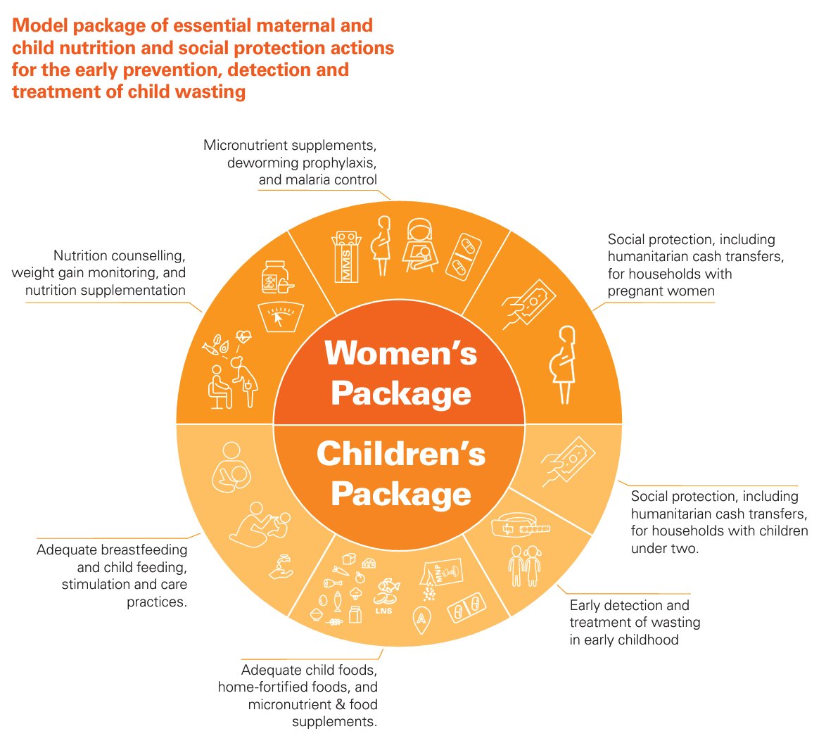 #NoTimeToWaste🙅‍♂️ See the model package of essential maternal and child nutrition actions for early prevention, detection, and treatment of child wasting. For women, #MicronutrientSupplements #Deworming #malariacontrol #NutritionCounselling <a href="/MNForum/">Micronutrient Forum</a> <a href="/HMHBConsortium/">HealthyMothersHealthyBabies</a> <a href="/UNICEF/">UNICEF</a>