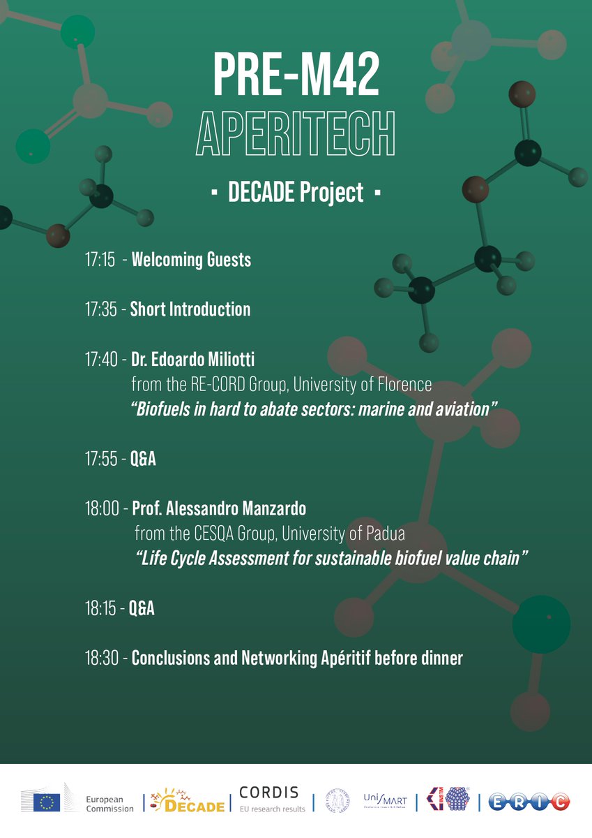 DECADEproject (@decadeproject) on Twitter photo 📢<a href="/DECADEproject/">DECADEproject</a> announces #Aperitech event in Florence on 15th of February, to warm up the Progress Meeting M42! Even though this event is just for the Decade partners, stay tuned! We will share more insights after the meeting ends!
#INSTM
UniSmart <a href="/UniPadova/">Università di Padova</a>
<a href="/ERICAisbl/">ERIC Aisbl</a> 📢<a href="/DECADEproject/">DECADEproject</a> announces #Aperitech event in Florence on 15th of February, to warm up the Progress Meeting M42! Even though this event is just for the Decade partners, stay tuned! We will share more insights after the meeting ends!
#INSTM
UniSmart <a href="/UniPadova/">Università di Padova</a>
<a href="/ERICAisbl/">ERIC Aisbl</a>