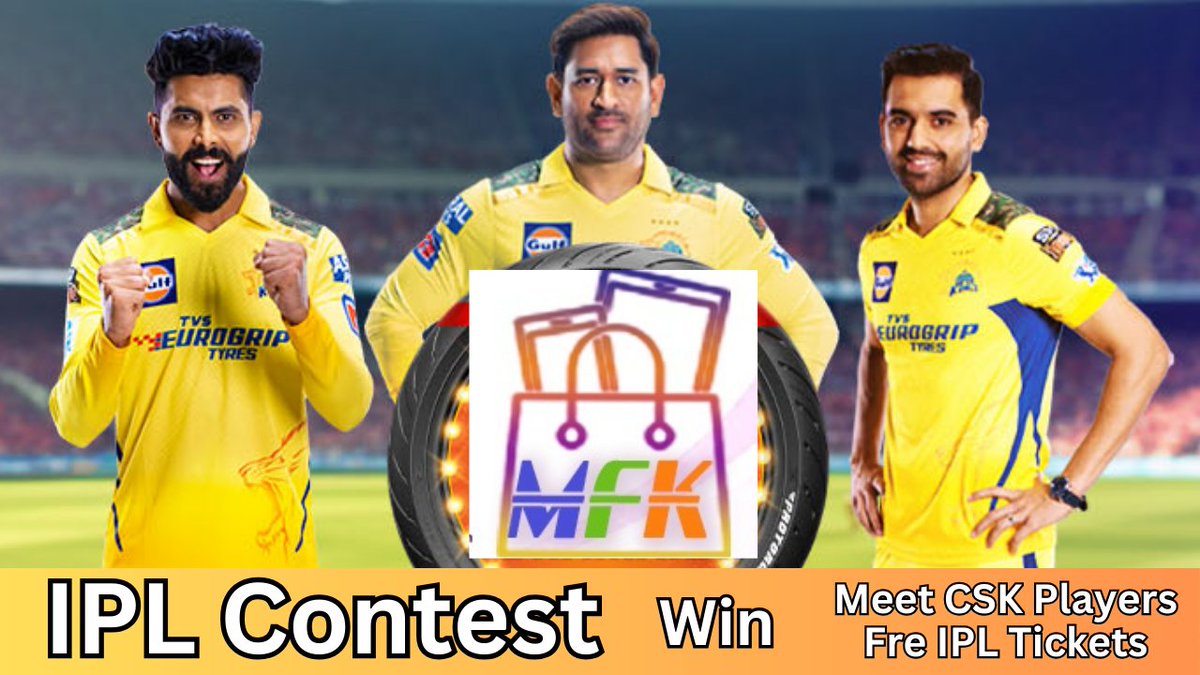 MaalFreeKaa's tweet image. IPL Contest 2024 Meet The CSK Players, Match Tickets and CSK Jersey
#IPLContest #IPL2024 #IPLMeet #CSK #CSKPlayers #CSKMatch #CSKJersey #IPLCSK #IPLContest2024 #IPLFans #CSKFans

#PlayOnMaalFreeKaa #MaalFreeKaa
maalfreekaa.in/2024/02/ipl-co…
