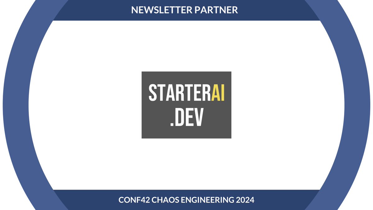 conf42com's tweet image. 🗞#StarterAI is the #Newsletterpartner of #Conf42ChaosEngineering 2024!

👉 Learn more: starterai.dev

👀 conf42.com/ce2024
✨The RSVP is free! ✨

#TechNews #TechPartnership #InnovationInsights #AIinTech #TechCommunity #NewsletterCollaboration #TechUpdates