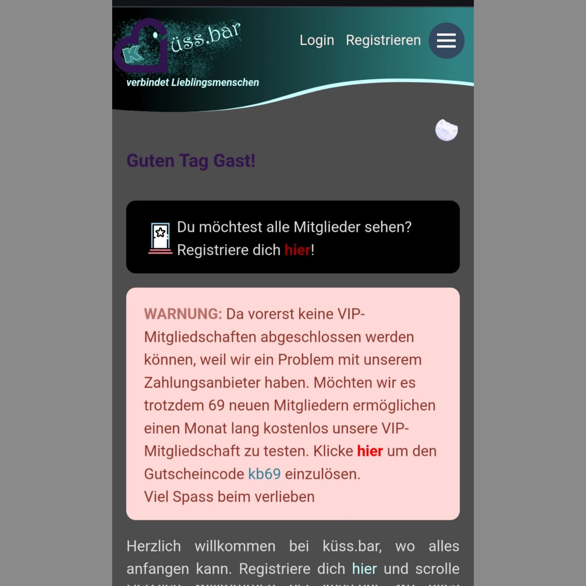 Wir sind endlich mit küss.bar online und freuen uns auf euch! 
#küssbar #LiebesAbenteuer #HerzSuchtHerz #DateMitHerz #Liebeszauber 
#Herzklopfen #LiebeVerbindet #LiebesGlück  #DatingSpaß #KussGesucht #liebe #küssen #single 
#lieblingsmensch #dafcone #valentinstag