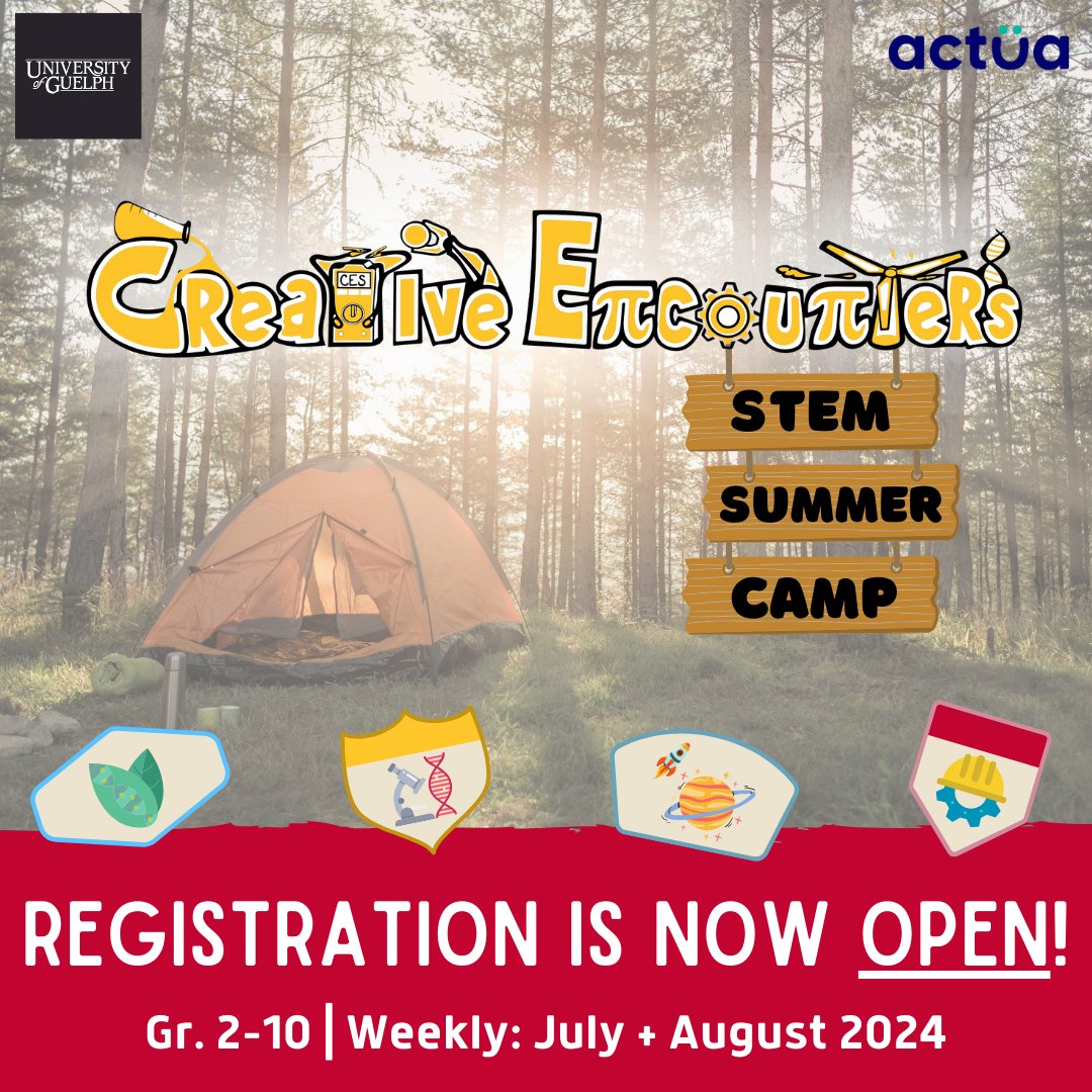 CEScamps's tweet photo. Registration for Creative Encounters 2024 Summer Camps are NOW OPEN! 🎉

Visit our website and act fast to receive a multi-camp discount! ➡️ https://t.co/ZmOgAqGfkr

#UofG #creativeencounters #sciencecamp #summercamp2024 #Guelph #guelphlife #summercamp #guelphmoms https://t.co/LX76lPYGlM