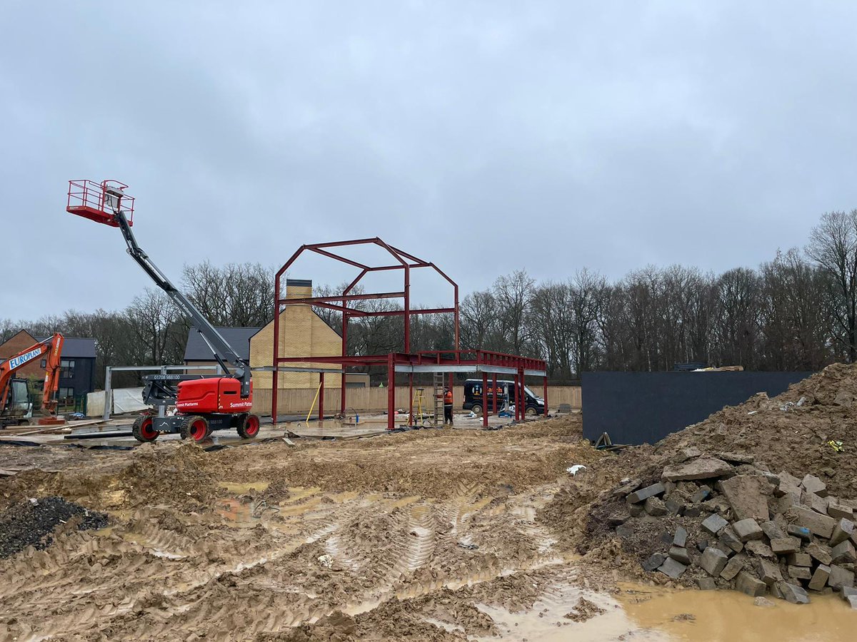HatchEngLtd's tweet photo. Structural steelwork supplied and installed for another bespoke building plot for our client's local private estate set amongst a majestic lakeside!

#development #steelwork #bespokehomes #fabrication #installation #kentcountryside https://t.co/y7GOEuMA9b