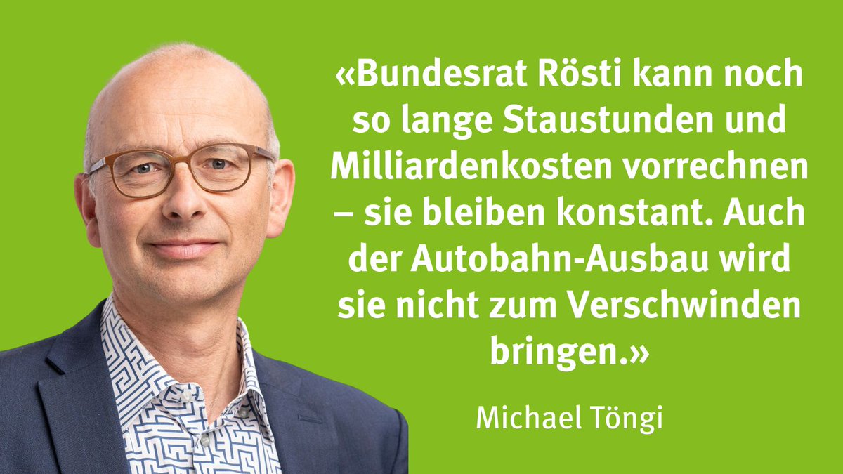 Verkehrs-Club der Schweiz (@verkehrsclub) on Twitter photo Das @Uvek will 30'000 Staustunden eliminieren und plant darum den #AutobahnBauwahn. <a href="/mtoengi/">Michael Töngi</a> kontert. Jetzt lesen: autobahnwahn.ch/aktuell Das @Uvek will 30'000 Staustunden eliminieren und plant darum den #AutobahnBauwahn. <a href="/mtoengi/">Michael Töngi</a> kontert. Jetzt lesen: autobahnwahn.ch/aktuell
