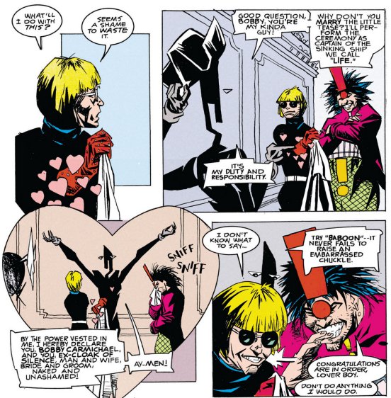 Codiekitty's tweet image. In today's followup I look at how #Deltarune is the video game version of Grant Morrison's entire philosophy.

Featuring Mr. Nobody, the most Toby Fox character not actually created by Fox ever.

codiekitty.com/File/AnimalMan…

#Spamton #SpamtonNEO
#Jevil 
#DoomPatrol
#ArkhamAsylum